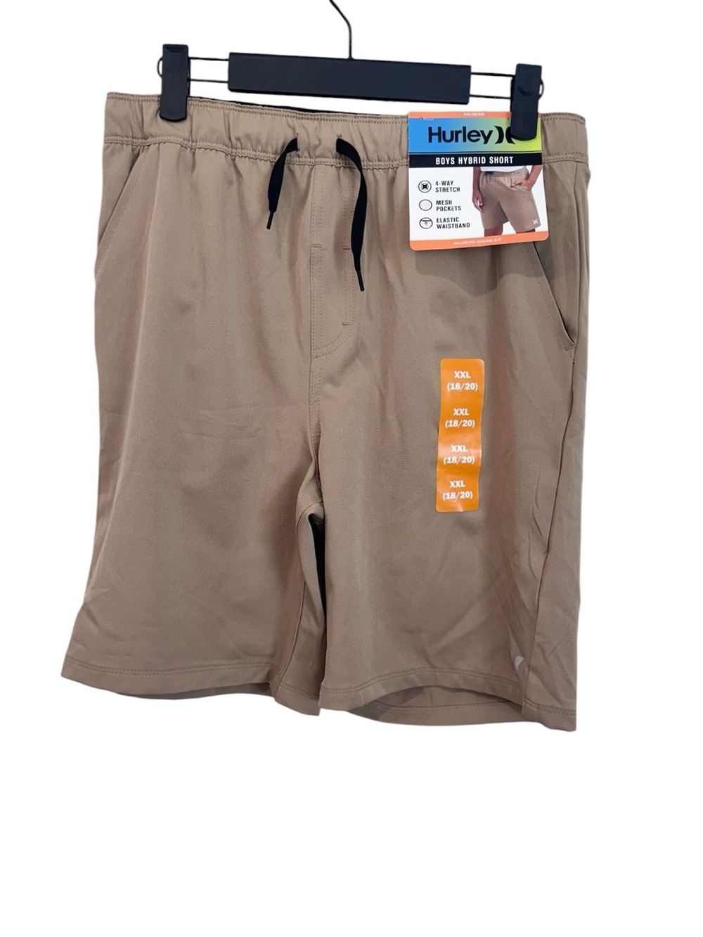 Hurley Boys Hybrid Shorts in Tan with Black Drawstring XXL (18/20) - Picture 7 of 9